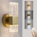 HuisMier Gold Wall Sconces, Hardwired Indoor Wall Light Fixtures with Remote, 3000K-6000K Dimmable LED Crystal Wall Lamp for Bedroom Living Room Bathroom Stairway Hallway