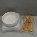 Baderke 2 Pcs Lotus Bowl Planter with Base Ceramic Hydroponic Planter Water Lily Bowl for Planting Aquatic and Indoor Plants Household Ceramic Basin Decor(White)