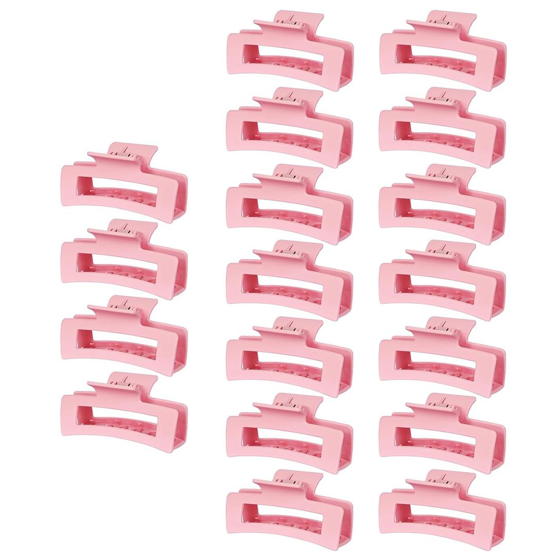 18 Pack Hair Claw Clips,Hair Clips For Women,Large Hair Claw Clips For Thick Hair,Nonslip Matte Hair Clips Hair Accessories Women Girl Birthday Christmas Gift (18 Pack Pink)