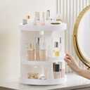HBlife 360 Rotating Makeup Organizer Plus Size Adjustable Carousel Large Capacity Revolving Perfume Organizer Skincare Organizers Cosmetic Storage Spinning Holder for Vanity, White
