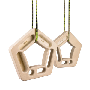Natural Wood Climbing Holds for Training, Multi-Surface Rock Climbing Grips, Anti-Slip Textured Design, Fits Pull-Up Bars & Home Climbing Walls, Strengthen Fingers & Forearms