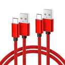 Basesailor for iPhone 17 16 Pro Max Charger Cord,USB to USB C Cable,Type C Charging Power Cord for Apple 17e 15 iPad 10 Air 4 5,Samsung Galaxy S26 S25 S24 S23,Red,2Pack 10FT(3M)