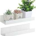 Rainmae 2 Pcs Window Plant Floating Shelves,10.6 Inch Wall-Mounted Plastic Window Sill Extender for Succulent Planters Micro Greens Herb Pots Indoor Shelves for Indoor Bathroom Kitchen Wall Shelf