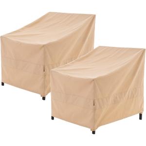 Patio Chair Cover, Outdoor Lounge Cover, Heavy Duty, Waterproof Lawn Patio Chair Covers, 33W x 35D x 36H, Beige, 2-Pack
