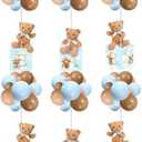Lenwen 6 Sets Baby Letter Boxes Decorations Table Centerpieces for Baby Shower Gender Reveal,Bear Stuffed Animals Balloon with Stand Plush Toy Boxes for Birthday Party Wedding(Bear,Blue)