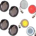 NTHREEAUTO 1157 LED Front Turn Signals, 1156 Rear Turn Signal Light 2Inch Bullet Bulbs with Smoked Lens Cover Compatible with Harley Sportster Softail Dyna Road King Street Glide Iron 883 Touring