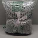 Bigacogo Chunky Knit Throw Blanket for Couch, 51x63 inches, 100% Hand Knitted with Thick Jumbo Chenille Yarn, Cozy Soft Large Rope Knot Cable Crochet Blankets for Sofa Bed Living Room, Misty Green