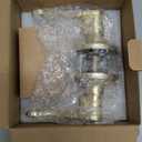 Bonpoly 1 Pack Gold Door Handle, Wave Style Privacy Door Lever(Thumb Turn Inside Lock) for Bedroom Bathroom, Keyless Interior Lever with Satin Brass Finish, Right Handing