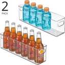 mDesign Plastic Kitchen Organizer - Storage Holder Bin with Handles for Pantry, Cupboard, Cabinet, Fridge/Freezer, Shelves, and Counter - Holds Canned Food, Snacks - 2 Pack - Clear