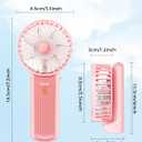 2 x JZCreater Mini Handheld Fan, Portable Rechargeable Fans, Quiet 4 Speed, 2in1 Battery Operated USB Desk Fan, Small Folding Stand Electric Fan for Travel Outdoor Home Office Makeup, Gift for Women (Pink)