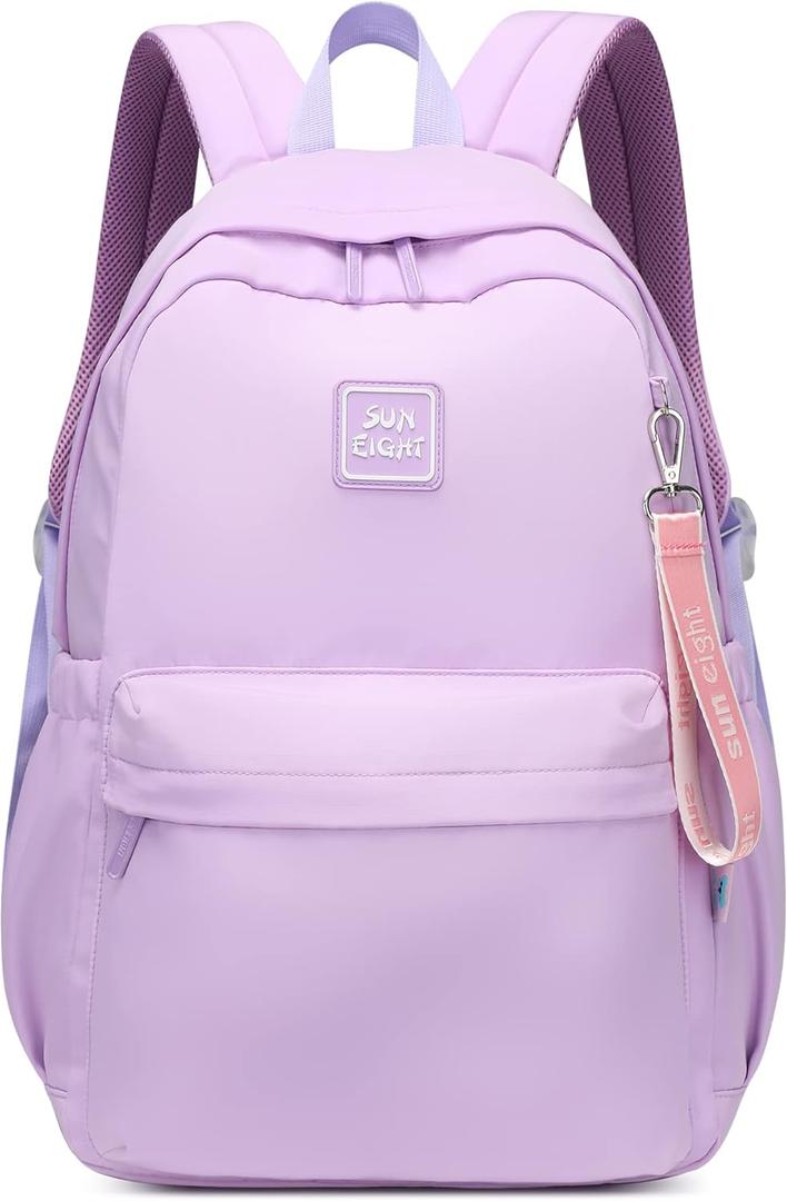 SUNEIGHT 30L Waterproof School Backpack for Girls 6-18 Years Large Capacity Lightweight Bookbag for Elementary to High School Durable Travel Backpack with Adjustable Straps(Purple)
