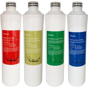 Quick-Change Push Button Water Filter Set, Replacement for Premier RO Pure&Zero Pure Reverse Osmosis System - 4-Pack Filtration kit, BUT DOES NOT Fit Watts Kwik-Change RO System