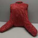 OAISZ Reading Pillow for Sitting in Bed Adult, Reading Pillow with Shredded Memory Foam, Bed Pillow with Washable Cover, Back Pillow Sitting Up with Extend Arms, Red, X-Large