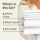 King Sheets Set 6 Piece - Bed Sheets King Size - Soft Hotel Luxury Bedding - Cooling, Comfy & Breathable - 1 Flat & 1 Fitted & 4 Pillowcases with Deep Pockets - Wrinkle Resistant & Fade Free - White
