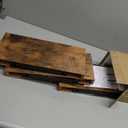 QEEIG Floating Shelves for Wall Bathroom Shelf Bedroom Kitchen Living Room Hanging Book Shelves Small Farmhouse Decor 16 inch Set of 3, Rustic Brown (015-BN3)