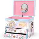 Giggle & Honey Musical Fairy Jewelry Box for Girls - Kids Music Box with Spinning Fairy and Mirror, Princess Birthday Gifts for Little Girls, Childrens Jewelry Boxes for Ages 3-10 - 6.8 x 5.3 x 6 in