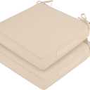 Outdoor Chair Cushions, Removable Covers, Beige, 24 x 24