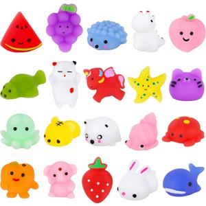 Hooqict 20Pcs Squishy Toys Stress Balls for Kids Kawaii Squishies Squishy Fidget Sensory Toys for Boys Girls Classroom Prizes, Goodie Bag Stuffers, Easter Basket, Christmas Stocking Stuffers