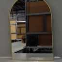 Gold Bathroom Mirror, Arched Bathroom Mirror with Metal Frame, Wall Mounted Mirrors Decor Modern Dresser Mirror for Bedroom Living Room Entryway (20x28inch)