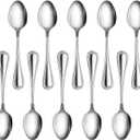 New Star Foodservice 58123 Slimline Pattern, 18/0 Stainless Steel, Dinner/Dessert Spoon, 7.25-Inch, Set of 12