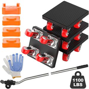 Furniture Dolly, Anti-Slip Heavy Duty Furniture Movers with 360 Rotation Wheels, Dolly Kit Movers Sliders with Furniture Lifter for Moving Appliance,Sofa,Mattresses,Heavy Objects Up to 1100 lbs (Black)