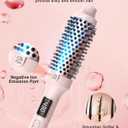 Nimmu Thermal Brush for Blowout Look, 1.5 inch Heated Round Brush, Curling Iron with 10 Temperature Control, Hot Styler Dual Voltage for Travel, Pink