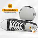 ZGR Womens White Tennis Shoes for Women,Lace up Canvas Sneakers,Casual Walking Canvas Shoes (7, Black)