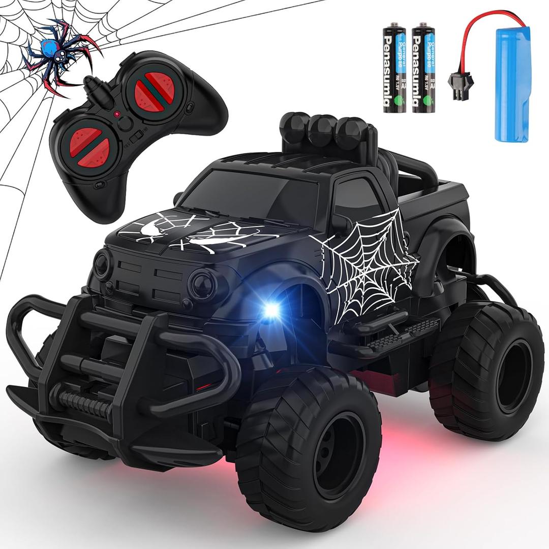Tozuoup Remote Control Car for Boys 4-7, 1:43 Scale Mini RC Cars for Kids 3-5, RC Truck Christmas Birthday Gift for Toddlers 3 4 5 6 7 8 Year Old Boys (Black)