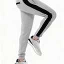 Men's Athletic Sweatpants Workout Tapered Joggers Running Gym Pants with Pockets (Gray, L)