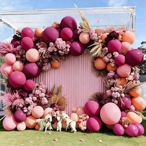 Hot Pink Balloon Arch Kit, Double Stuffed Dark Pink Peach Balloon Garland Fiesta Magenta Balloons Set for Valentine's Day Mother Birthday Bridal Shower Wedding Bachelorette Party Decorations