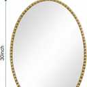 Gold Oval Bathroom Mirror, 20x30 Inch Floral Oval Mirrors for Wall, Antique Gold Metal Floral Frame Mirrors for Bedroom Living Room Hallway, Hangs Horizontally or Vertically