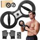 HOTWAVE Burn Machine Arm Workout, Spinning Rotator Shoulder Burn Machine - 360 Degree Rotating Burn Machine Arm Workout Equipment Machine for Men&Women with Boxing Gloves Adjustable Resistance