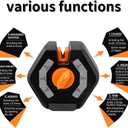 6-Stage Knife Sharpener - Premium Kitchen Knife Sharpeners - Adjustable Handheld Manual Knife Sharpeners for Kitchen Knives, Scissor and Chef Knife.Easy for beginners to use (ORANGE)