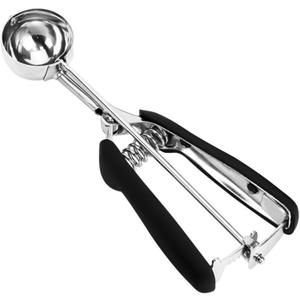 Ice Cream Scoop, 18/8 Stainless Steel Cookie Scoop, Cookie Scoops for Baking, 1.5 Tbsp/ 23ml/ 0.7 oz Cookie Dough Scoop, Ice Cream Scooper with Trigger Release, Cookie Scooper for Baking Black