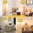 Luvkczc Crystal Floor Lamp Yellow, 64" Tall Elegant Standing Lamp with On-Off Foot Switch, Double-Layer Lampshade, Standing Lamps for Living Room, Bedroom, Office, 8W Bulb Included