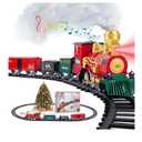 Kids Train Set, Christmas Train Set for Under The Trees, Electric Train Toys for Boys Girls with Steam Locomotive, Passenger Cars, Cargo Cars, Sounds & Lights, for 3 4 5 6 7 8+ Years O