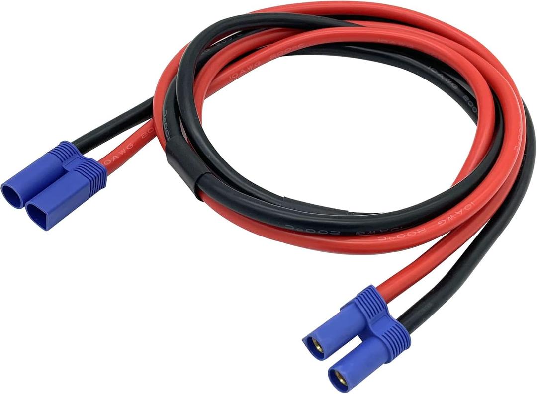 EC5 Male Connector to EC5 Female Connector Cable Extension Wire RC Adapter 10awg for RC Airplane Battery Charger (1M /3.3FT)