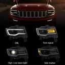 Huray HID Headlight Assembly for Jeep Grand Cherokee 2014-2016 [Only for Xenon Type] [Black Housing] OE Projector Headlamp w/LED DRL Bulbs Right Passenger Side (RH)