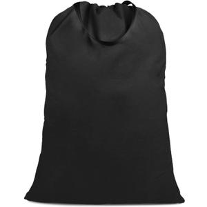 Cotton Canvas Laundry Bag with Handles & Drawstring Straps, Heavy Duty Extra Large Laundry Bags for Laundromat and Household, 25.5x34 Inch, Black