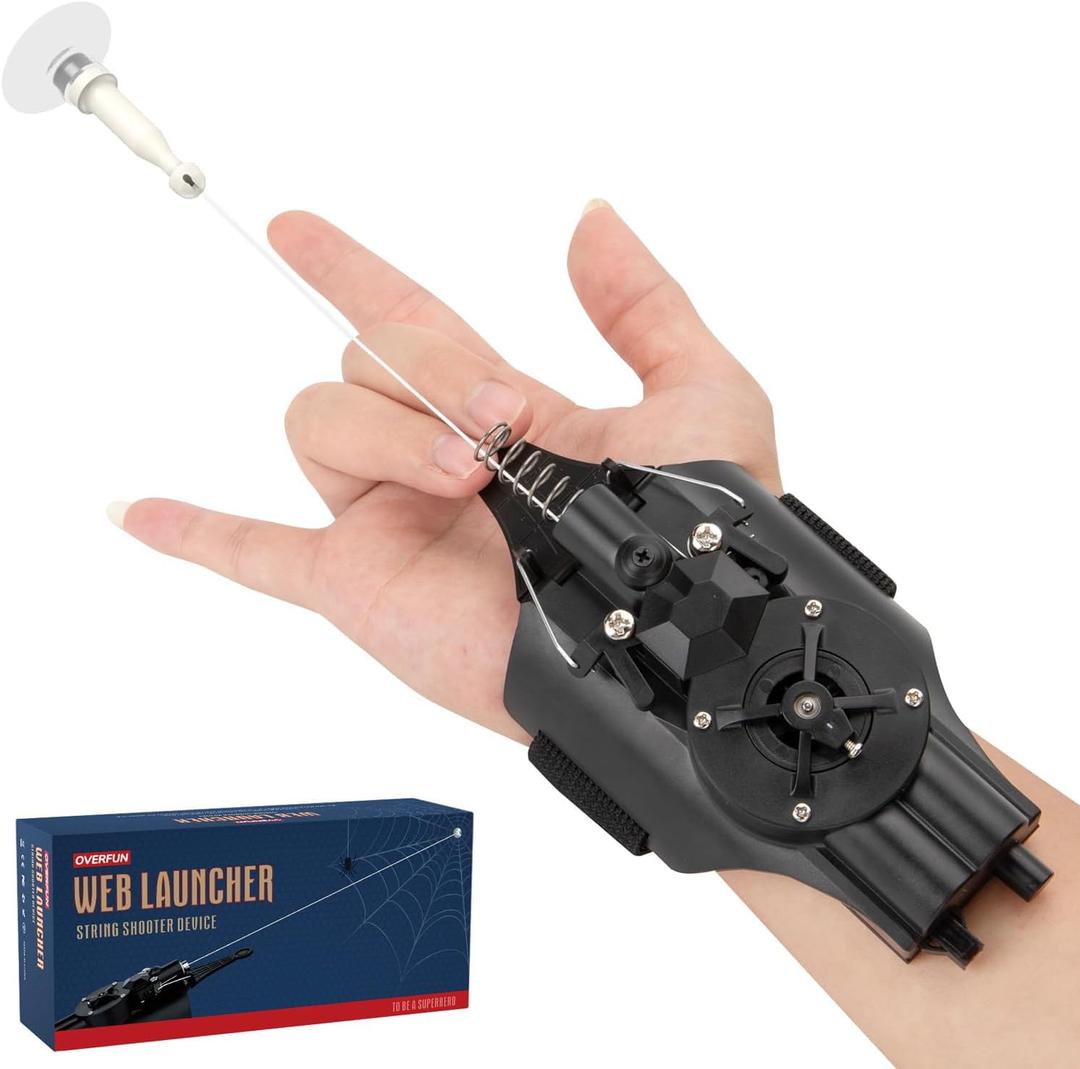Web Launcher Spider String Shooter Toy, Cool Gadgets [Electric Reel-in] Real Silk Superhero Role-Play Fun Stuff Toys Great for Men and Kids