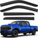 Shatterproof Tape-On Rain Guards for Ford F250 to F550 Super Duty 2017-2025 Crew Cab, Out-Channel Window Deflectors Vent Window Visors Rain Sun Wind Guards Shade Deflectors, 4 pcs