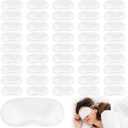 Aneco 50 Pieces Blindfold Sleep Mask Bulk Eye Mask Shade Cover with Nose Pad and Adjustable Strap for Travel Sleep Game Party Supplies, White