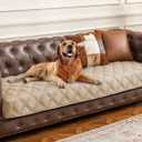 Ameritex Waterproof Dog Bed Cover Pet Blanket with Anti-Slip Back for Furniture Bed Couch Sofa (30x90 Inch (Pack of 1), Beige)