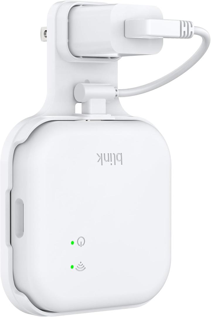 HomeMount Outlet Wall Mount for Blink Sync Module XR with Short Cable, Save Space and Easy Move Wall Holder Mounting Bracket for Blink Outdoor Indoor Home Security Camera, No Messy Wires or Screw (white)