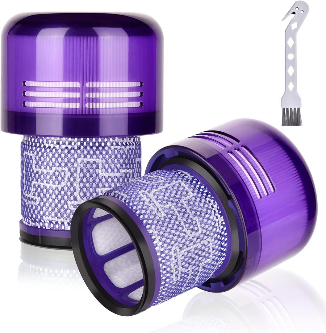 Leadaybetter 2 Pack V11 V15 Filter Replacement for Dyson V11 Animal/Absolute/Extra/Torque Drive/Complete Pro V15 Detect SV14 Vacuum Cleaner, Compare to Part No. 970013-02