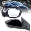Right Passenger Side Mirror Compatible With 2011 2012 2013 Hyundai Elantra With Manual folding Power Glass Heated Black Replace#HY1321179(5Pins)