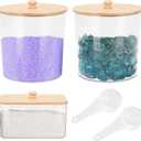 3-Pack Laundry Pods & Detergent Powder Storage Containers with Natural Bamboo Lids for Organized Laundry Room