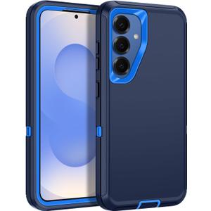 for Samsung Galaxy S25 Plus Case Heavy Duty Protective Shockproof Dropproof 3-Layer Full Body Protection [Without Screen Protector] Tough Rugged Case for Galaxy S25 Plus,Navy Blue