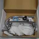 RV Kitchen Sink Faucet Deck Mounted 8 Inch Camper Kitchen Faucets with 360 Swivel Spout Mixer Taps for Campers Motorhome Travel Trailer, High Arc Spout, Polished Chrome