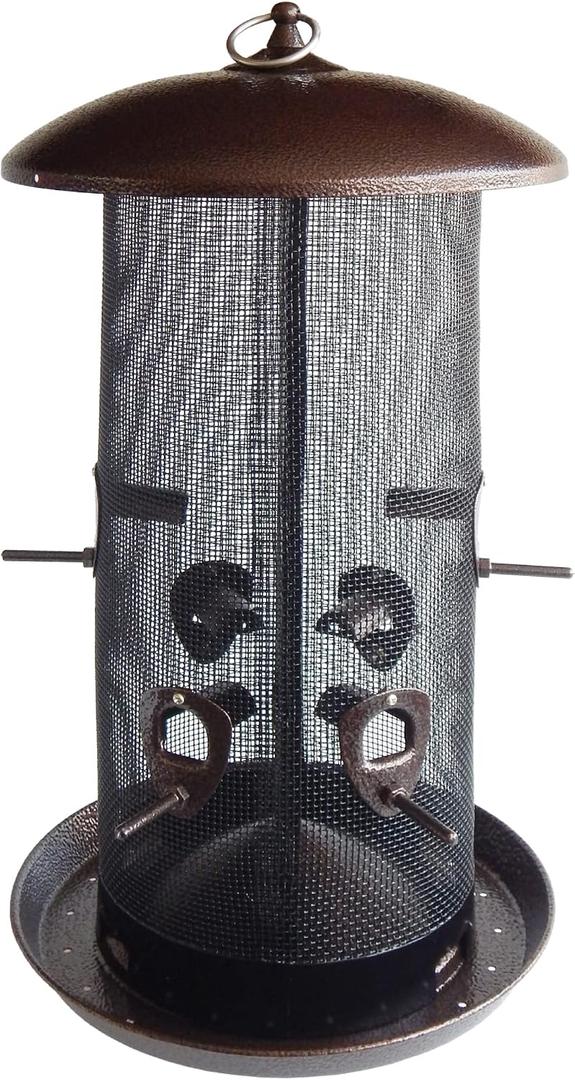 More Birds Giant Combo Screen Bird Feeder, Dual Seed Compartments, 10 Feeding Ports, 11 lb Bird Seed Capacity